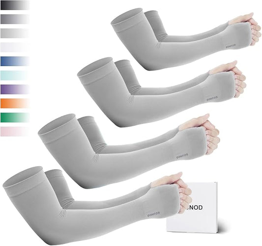 GOUNOD Sun Protection Cooling Arm Sleeves with Thumb Holes - Gardening Outdoors Sports Workouts Sunscreen Arm Sleeves