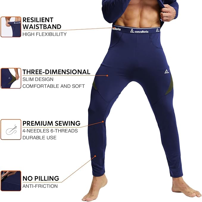 CL convallaria Thermal Underwear Long Johns Set Mens Winter Gift Hunting Gear Sport Base Layer Bottom Top