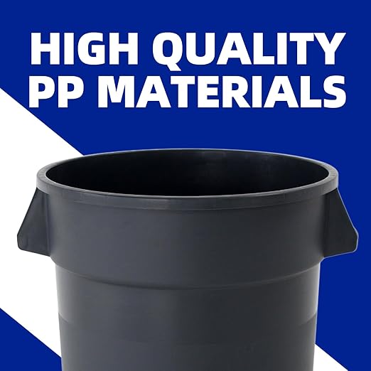 32 Gallon Outdoor Trash Can with Wheels and Lid, Garbage Cans with Handle,Trash Bin Suitable for Hospitals/Garages/Backyards/Yards/Mall (2 Pack)