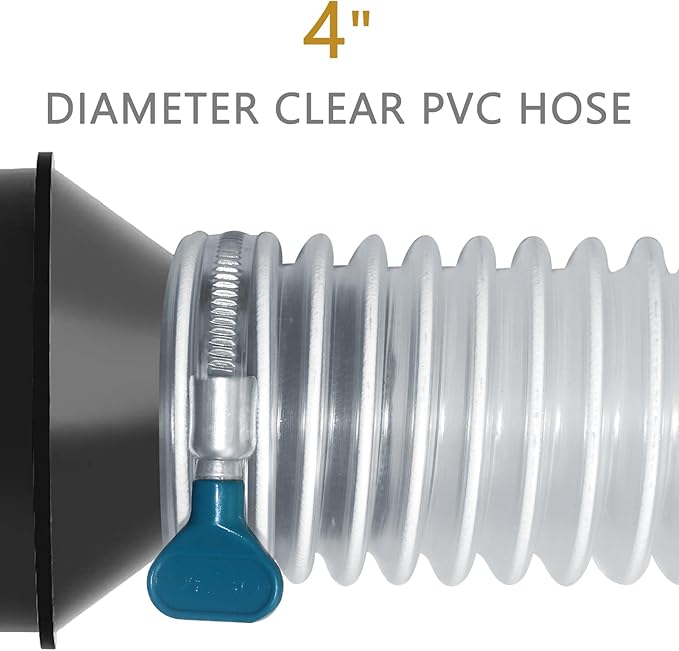 Heavy PVC Dust Collection Hose 4" x 10', 4 Inch Dust Collection Hose Flexible Clear PVC with Carbon Steel Wire Coil for Dust Collectors by Oycevila