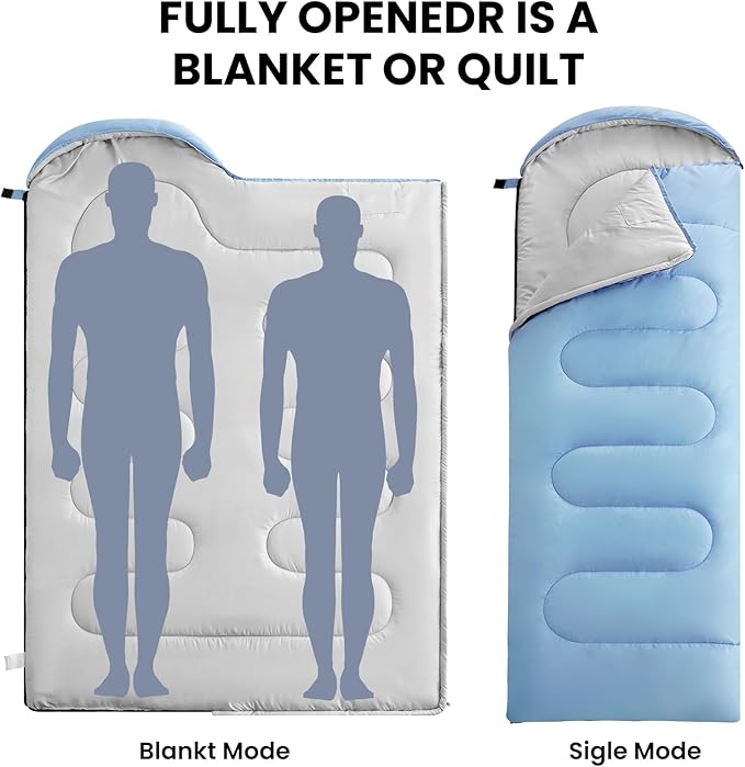 FARLAND Sleeping Bags 30℉ for Adults Teens Kids with Compression Sack Portable and Lightweight for 3-4 Season Camping, Hiking,Waterproof, Backpacking and Outdoors