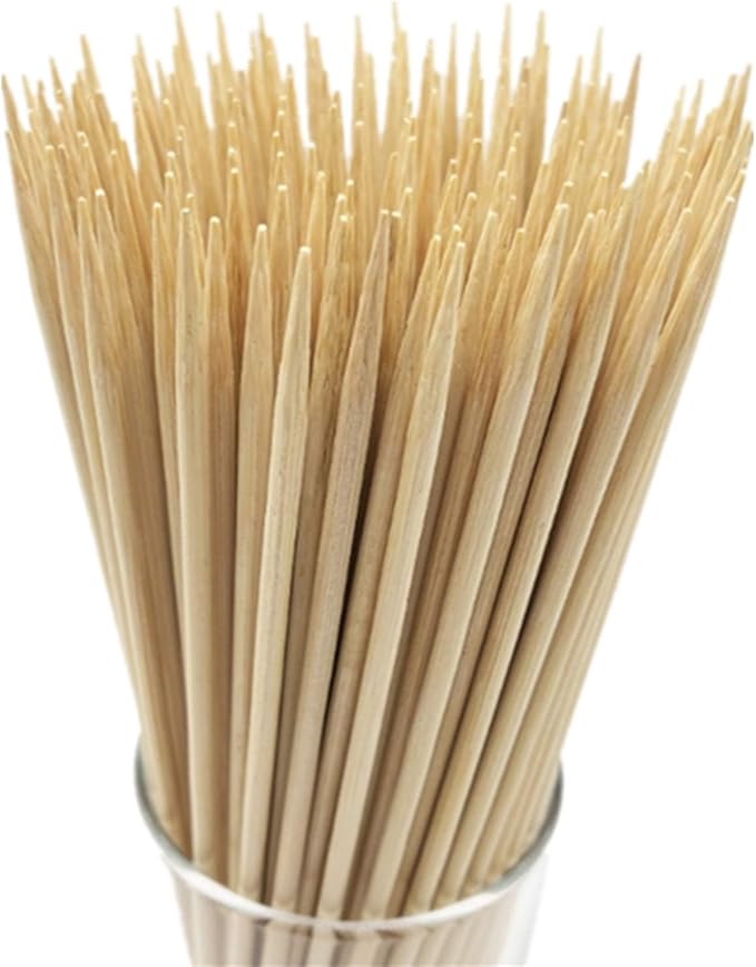 HOPELF 12" Natural Bamboo Skewers for BBQ，Appetiser，Fruit，Cocktail，Kabob，Chocolate Fountain，Grilling，Barbecue，Kitchen，Crafting and Party. Φ=4mm, More Size Choices 6"/8"/10"/14"/16"/30"(100 PCS)