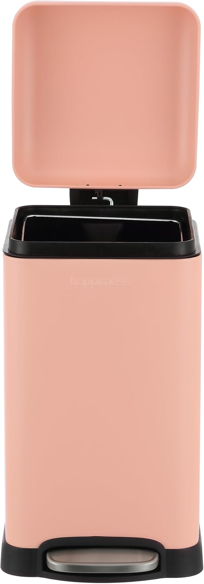 happimess HPM1012G Betty Retro Mini 3.2-Gallon Step-Open Trash Can, Fingerprint Resistant, Modern, Minimalistic for Home, Kitchen, Laundry Room, Office, Bedroom, Bathroom, Flamingo Pink