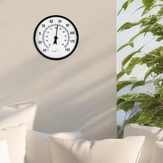 Indoor Outdoor Thermometer, 6.5'' Outdoor Wall Thermometer No Battery Needed, Waterproof Outdoor Thermometers for Patio, Garden, Home