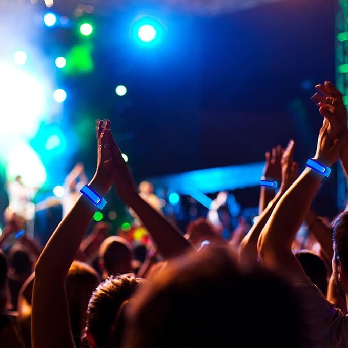 8 Pack LED Bracelets Light Up Wristbands,Glow Flashing Wristbands Glow in The Dark Party Supplies for Party, Festivals, Sports, Camping,Night Events (Blue)