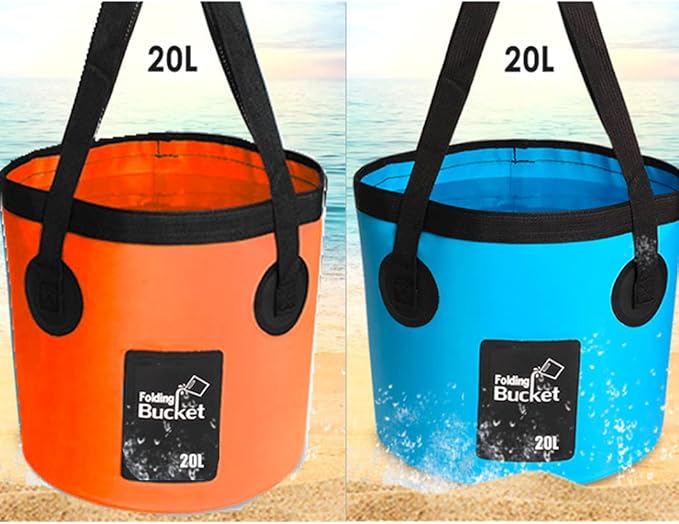 Collapsible Buckets, Camping Water Storage Container 5 Gallon(20L) Portable Folding Bucket Wash Basin