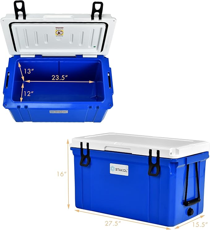 Goplus 26/58/79 Quart Cooler, Ice Chest with 4-Day Ice Retention, Anti-Leak Latch, Heavy Duty Hard Cooler, Rotomolded Cooler Camping Cooler for Outdoor Activities, BBQs, Beach