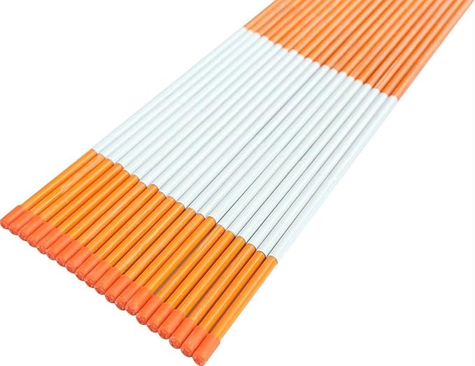 60-Inch Hollow Reflective Driveway Markers Driveway Poles for Easy Visibility at Night, 1/4Inch Diameter Orange, 20 Pack
