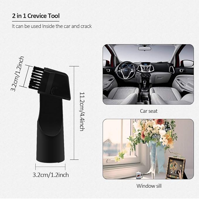 E.LUO Vacuum Brush Attachments 1 1/4 inch(32mm) to 1 3/8 inch(32mm) Universal Nozzle Crevice Tool Cleaner Kit Standard Hose Accessories