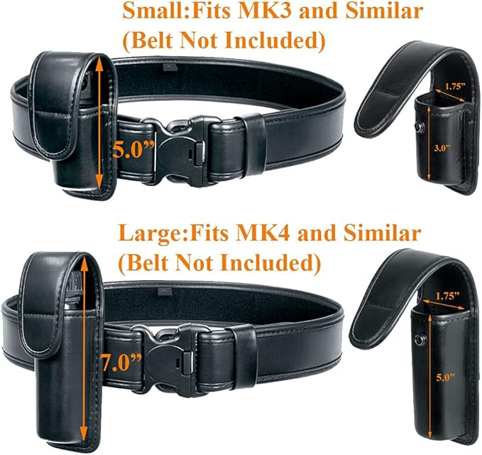 TAFTACFR Molded OC/Mace Spray Pouch, Top Flap Pepper Spray Holster OC/Mace Pepper Spray Black Pouch Hidden Snap(Small for MK3 and Large for MK4)