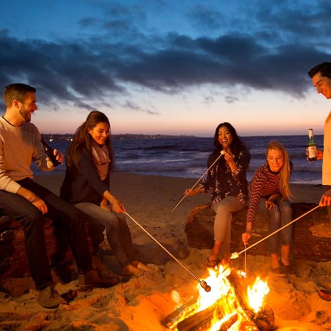 Extra Long 36" Bamboo Smores Sticks (150 Pcs), Marshmallow Roasting Sticks for Fire Pit, 6mm Heavy Duty Wooden Skewers for Smore Hot Dog Barbecue Thick Sticks