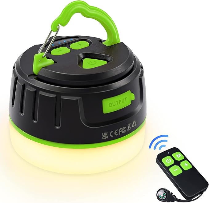 Sinvitron LED Camping Lantern Rechargeable with Remote Control - 1000LM 150H Runtime Tent Light, 5200mAh Water-Resistant Emergency Light for Hurricane Power Outages, Hiking Home