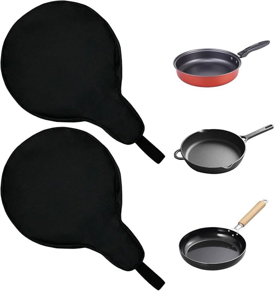 Cast Iron Camping Skillet Bag for 8'' 10'' 12'' Skillets, Durable Skillet Pan Storage Bag Water Resistant Frying Pan Bag with Hanging Loop, Lightweight Skillet Bag for Camping Outdoors,2 pcs