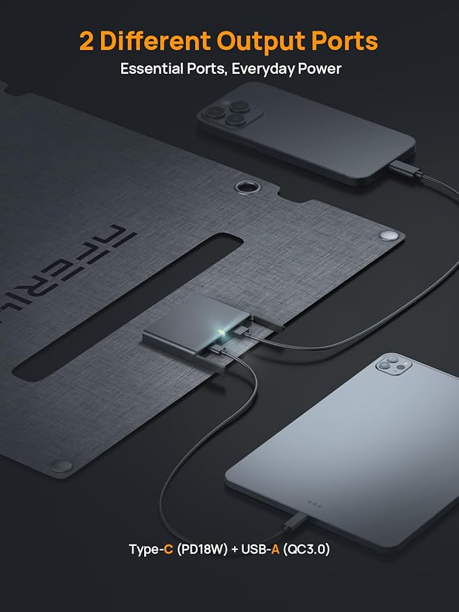 AFERIY Portable Power Station and Solar Charger Bundle: 145W with 99.2Wh LiFePO4 Battery, 100W PD Cable, with 1pcs 30W Solar Panel for Camping, Travel, Outdoor Activities