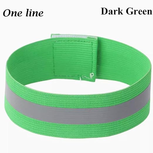 4PCS Reflective Wrist Strap 4x1.5cm Safety Gear Reflective Wristbands High Visibility Bike Ankle Bands Reflector Armband Self-Adhesive Reflective Bands for Walking,Night Sports Grass Green