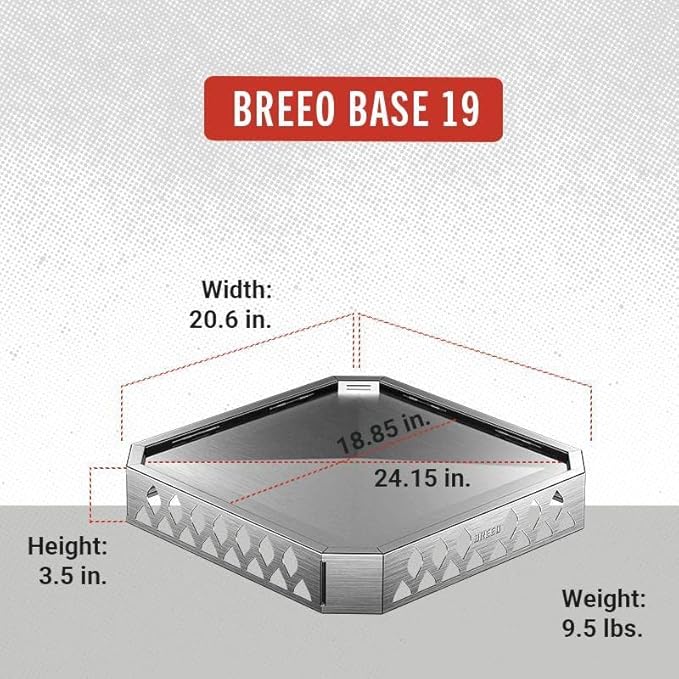 Breeo Base X19 (20.6 Inch) - Fire Pit Mat for Deck Protection - Multi Surface Safe - Superior Heat Protection and Airflow - Stainless Steel Fire Pit Accessory for Outside & Outdoor Surfaces - USA Made