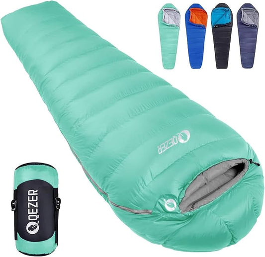 Down Sleeping Bag for Adults 0°F 10°F 15°F 20°F Backpacking Sleeping Bag for Cold Weather with Compression Sack