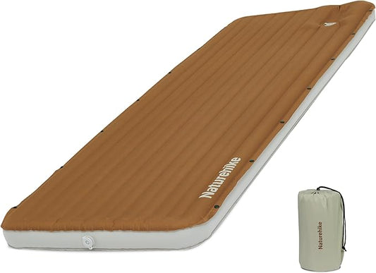 Naturehike Camping Sleeping Pad, Ultralight Inflatable Sleeping Mat with Pillow Built-in Foot Pump, 2.6 Inch Lightweight Air Mattress for Backpacking, Hiking, Traveling