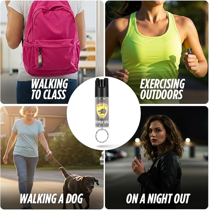 Guard Dog Security Pepper Spray Keychain Self Defense for Women and Men, Safety Twist Top to Prevent Accident,16 feet Range, Small, Mini Pepper Spray, Made in USA