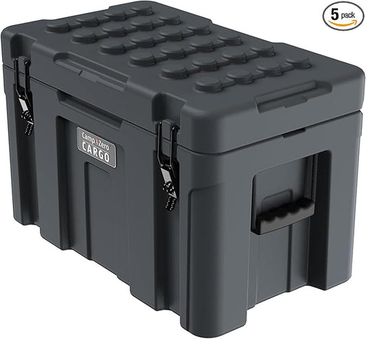CAMP-ZERO Premium 78L Cargo & Equipment Storage Case with Coated Stainless Steel Latching and Locking System (Grey)