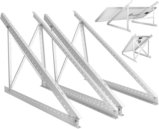 2 Sets 45'' Solar Panel Mount Brackets for 100-400 Watt Solar Panel,with Foldable Tilt Legs and Reinforced Cross Bars,Suitable for RV, Roof, Boat, Off-Grid etc.