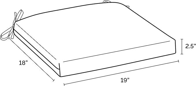 Arden Indoor/Outdoor Seat or Rocking Chair Cushion, 19 x 18, Water Repellent, Rain Proof, Fade Resistant Cushion for Rocking or Dining Chairs Bright Moss Green Leala