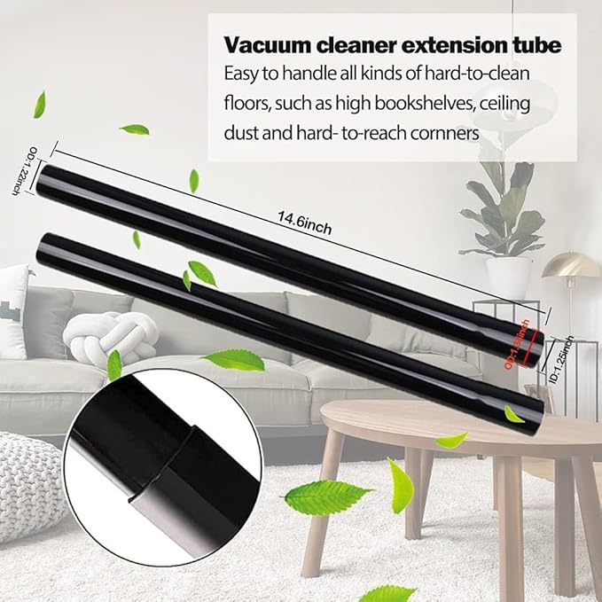 11 Pcs Universal Vacuum Attachments for Shop Vac Accessories - 2 1/2" to 1 1/4" Hose Adapter for Shop Vac, 1 7/8" to 1" Vacuum Hose Adapter, 1 1/4" Vacuum Floor Brush Flexible Crevice Tool