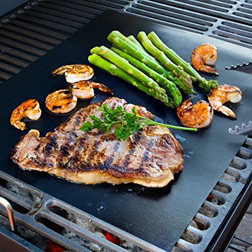 BBQ Grill Mat - 2025 Set of 3 Heavy Duty Heat Resistant 600 Degree 100% Non-Stick Best Grill Mats (15.75 x 13 inches)