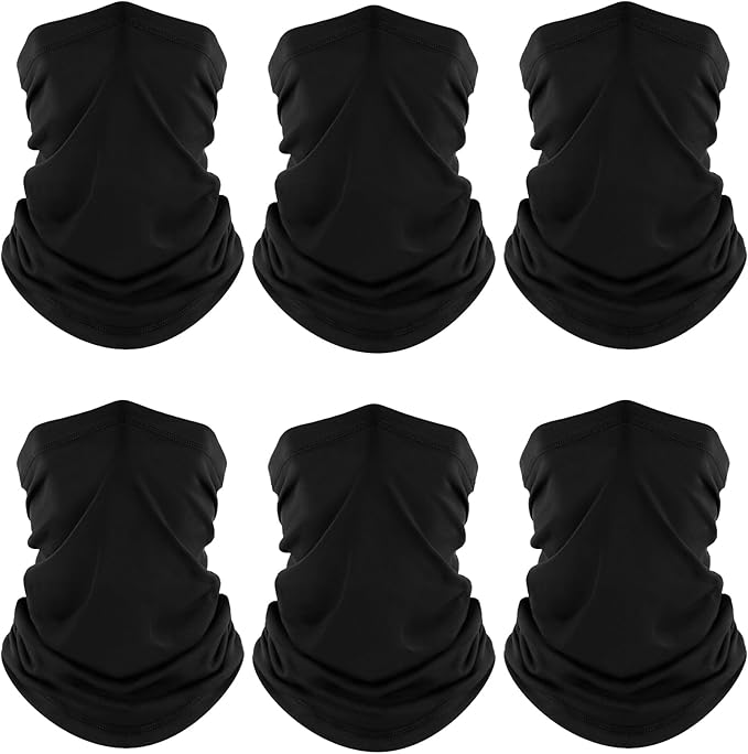 Fuinloth Neck Gaiter, 6 Pack Cooling UV Protection Bandana Buff Face Mask Gator Scarf for Men Women