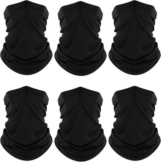 Fuinloth Neck Gaiter, 6 Pack Cooling UV Protection Bandana Buff Face Mask Gator Scarf for Men Women