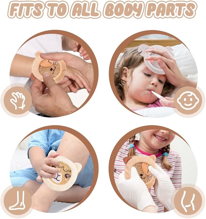 Hilph Kids Ice Packs for Boo Boos, Hot Cold Packs with Cover for Kids Children Injuries, Toddler Animal Round Ice Packs for Bumps, Swelling, Wisdom Teeth (3 Packs)