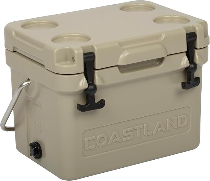 Coastland Bay Series Cooler Premium Everyday Use Insulated Rotomolded Cooler, Small Ice Chest for Tight Spaces, Soccer Games, & Tailgates
