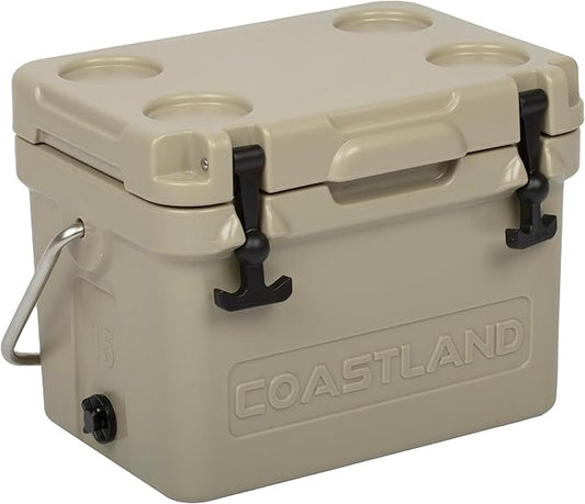 Coastland Bay Series Cooler Premium Everyday Use Insulated Rotomolded Cooler, Small Ice Chest for Tight Spaces, Soccer Games, & Tailgates