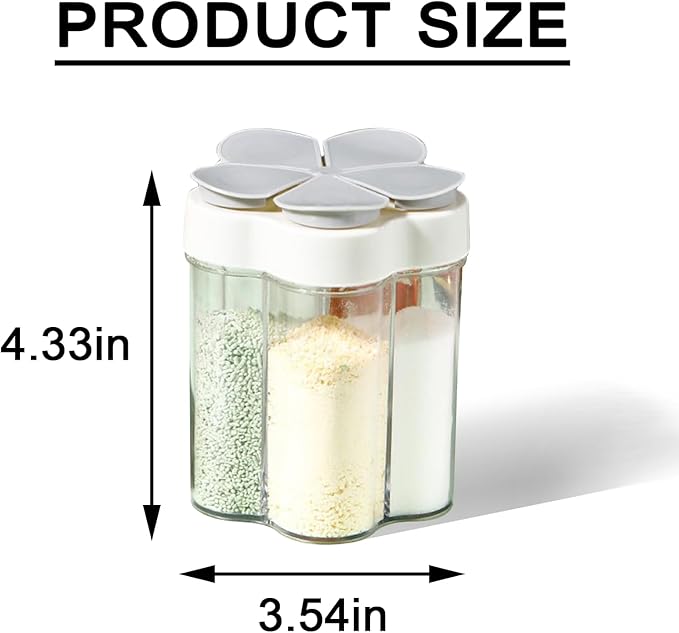 2pcs Travel Spice Container ，5 in 1Portable Camping Seasoning Shaker，Clear Plastic Condiment Bottle for Travel，Camper, Hiking, BBQ, Picnicn.