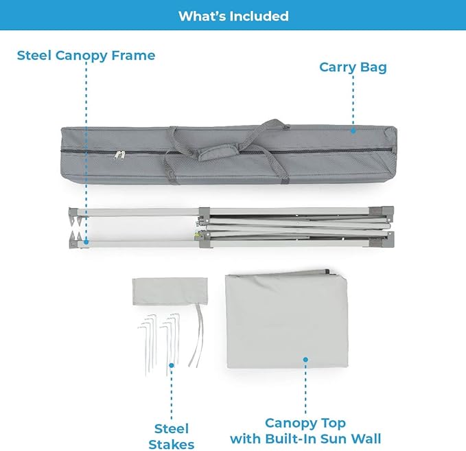 Core Instant Straight Leg Canopy Tent with Adjustable Sun Wall, 6 ft x 4 ft , Gray