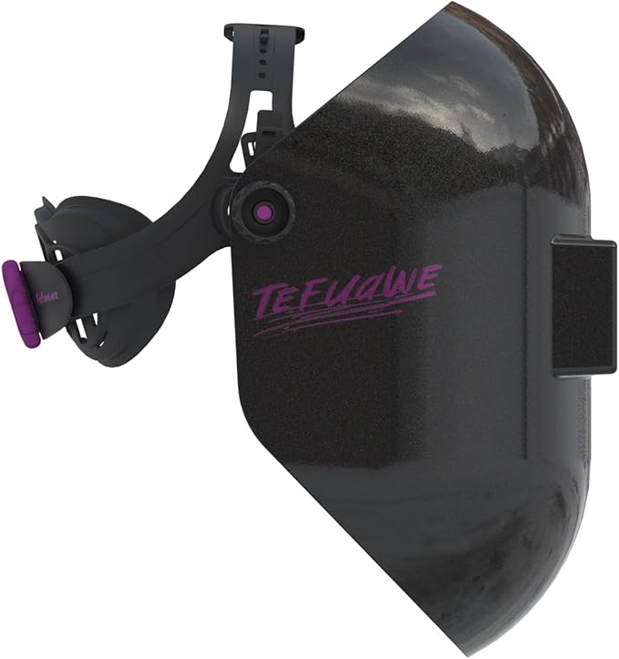 Black Chopped Fiberglass Sugar Scoop Welding Helmet, Medium Cut Top and Bottom Pipeline Welding Hood