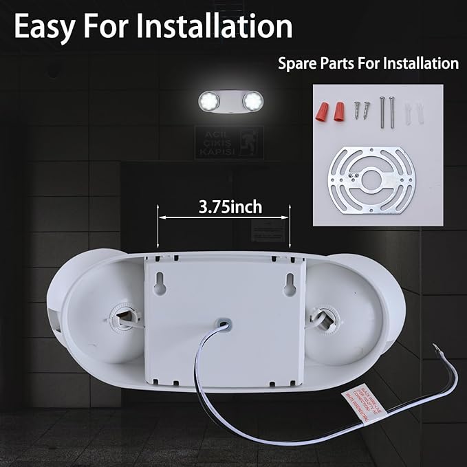 Emergency Light,200lm 4Hours Battery Backup,Commercial Emergency Exit Lighting for Home Power Failure Outage Office Business Restaurants, Hardwired, UL 924 AC85-277V