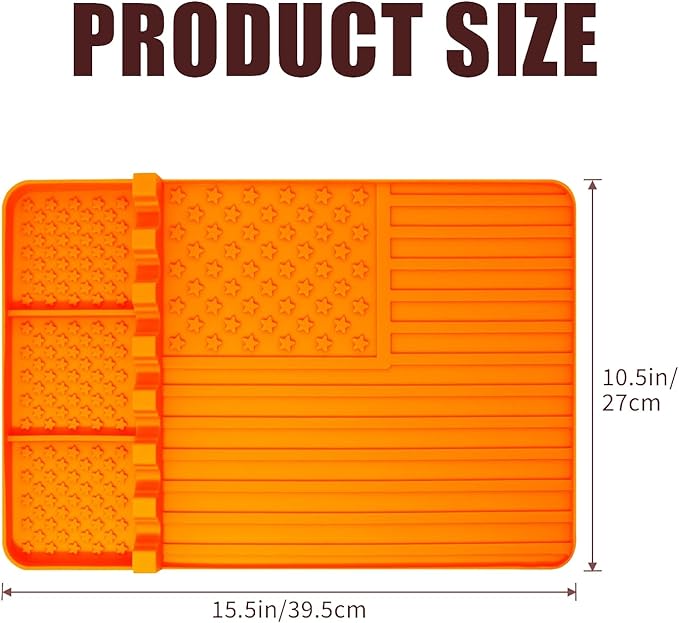 2 PCS Silicone Griddle Tools Mat for Blackstone,Grill BBQ Caddy Utensils Holder for Kitchen,Cooking & Countertop,Large Spatula Mat with Drip Pad,Griddle Accessories for Blackstone (Orange-2)