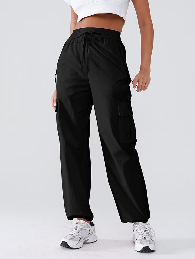 Hiking Pants Women Lightweight Cargo Pants Quick Dry Water Resistant Outdoor Travel Pants with Zipper Pockets