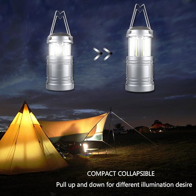 2 Pack Camping Lantern 500 Lumens Collapsible Portable LED Lantern for Emergency, Hurricane, Storms, Outage