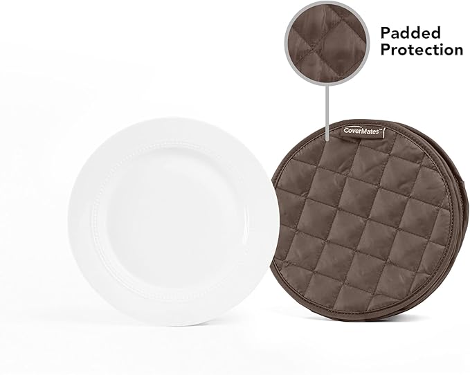 Covermates Keepsakes - Quilted Divider Set - Set of 4 - Scratch & Breakage Protection - Stain Resistant - Machine Washable - China Storage, Bronze