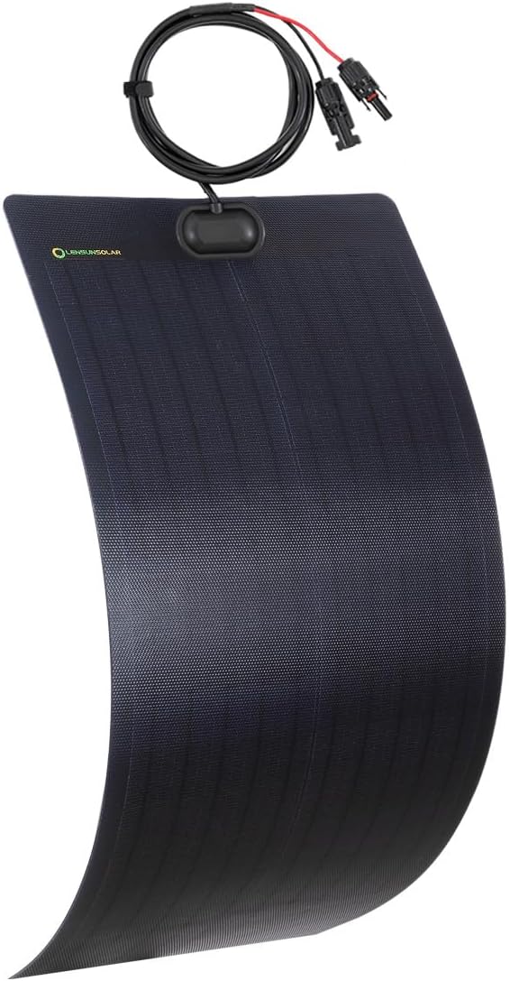 55W 12V ETFE Black Flexible Solar Panel, PERC Mono Solar Cells, Ultrathin Ultra Lightweight for Campers, RVs, Boats,Camping, Tent