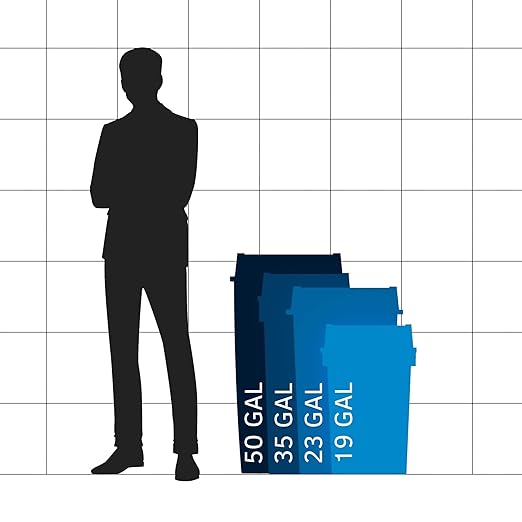 23 Gallon Black Square Commercial Trash Can with Lid