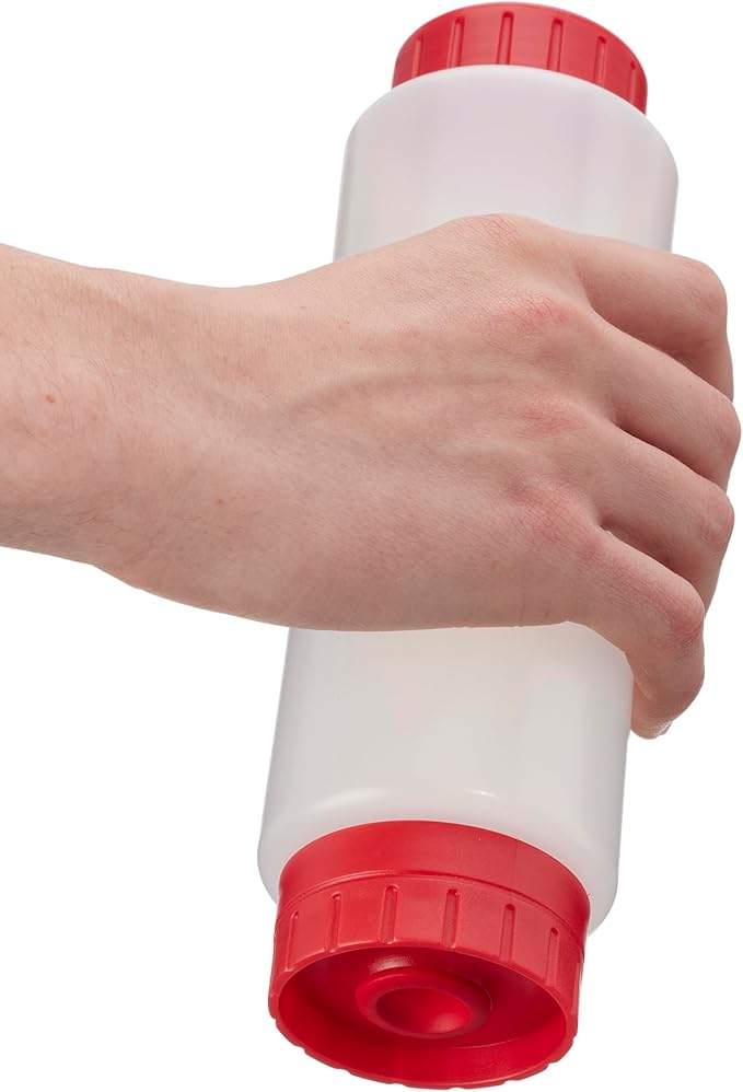 Chef Master Squeeze Bottles for Sauces (6-Pack) - Fill & Flip, Refillable 20 Oz. - Condiment Squeeze Bottles for Liquids, Sauces, Batter & Dressing - Made for Restaurants, Diners & Food Trucks - 90291