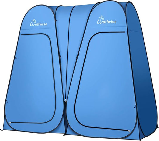 WolfWise 2 Room Pop Up Shower Privacy Tent Dressing Room Sun Shelter for Outdoor Camp Toilet Camping Biking Fishing