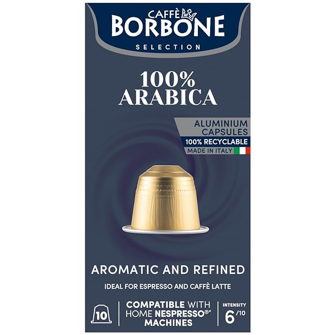 Caffe Borbone Aluminum Coffee Pods, 100% Arabica, Medium Roast, Aromatic and Refined, Genuine Italian Coffee - NOT compatible with Vertuo - 50 Count