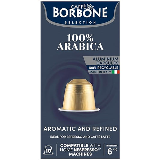 Caffe Borbone Aluminum Coffee Pods, 100% Arabica, Medium Roast, Aromatic and Refined, Genuine Italian Coffee - NOT compatible with Vertuo - 50 Count