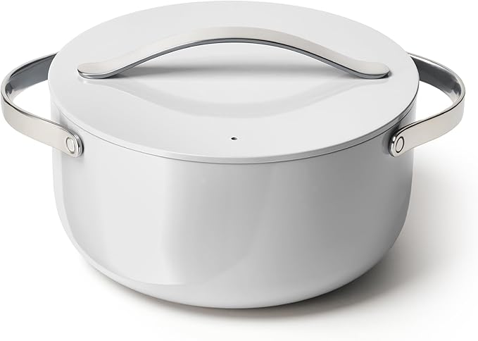 Caraway Nonstick Ceramic Dutch Oven Pot with Lid (6.5 qt, 10.5") - Non Toxic, PTFE & PFOA Free - Oven Safe & Compatible with All Stovetops (Gas, Electric & Induction) - Gray