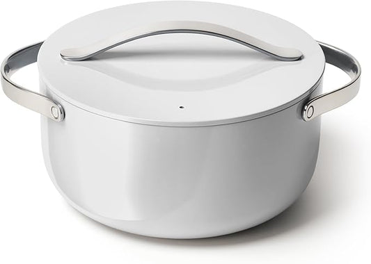 Caraway Nonstick Ceramic Dutch Oven Pot with Lid (6.5 qt, 10.5") - Non Toxic, PTFE & PFOA Free - Oven Safe & Compatible with All Stovetops (Gas, Electric & Induction) - Gray