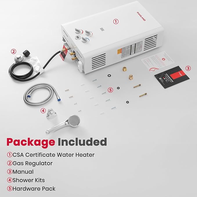 GASLAND 4.22GPM Outdoor Propane Tankless Water Heater, 16L Gas Outdoor Shower, On Demand Hot Water Heater for Off Grid